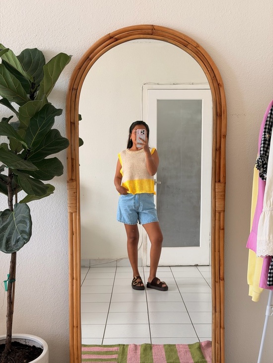Zara Tops - Zara Yellow and Cream Knit VEST